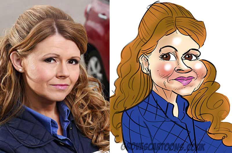 Sian Gibson portrait Sian Gibson in Car Share caricature
