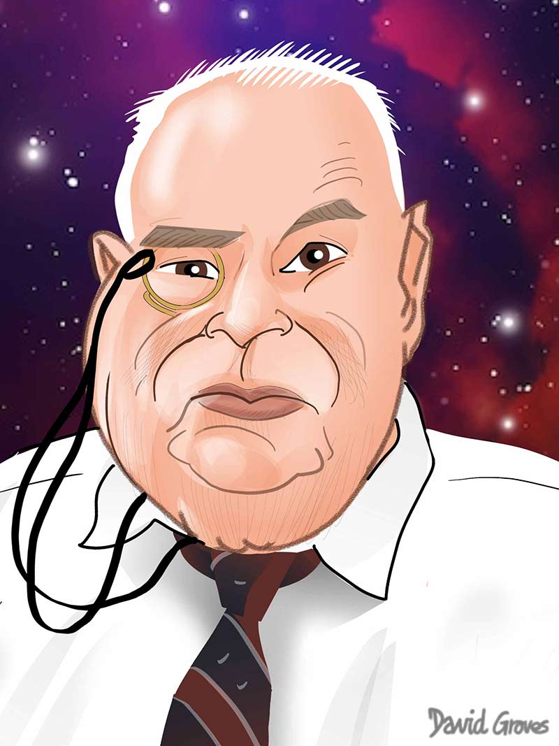 sir patrick moore caricature and cartoon astronomy
