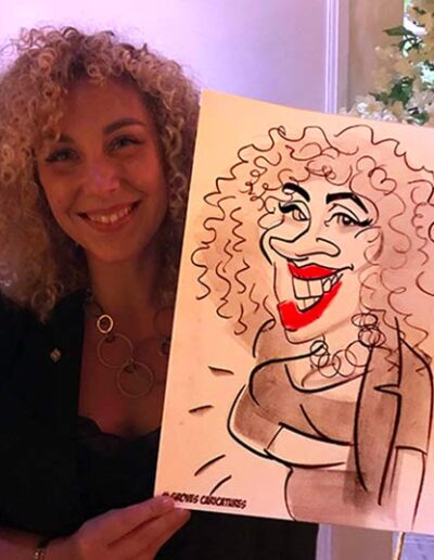80's hair in caricature
