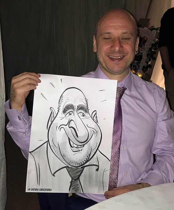 portriat of Andre Agassi lookalike caricature of Andre Agassi lookalike