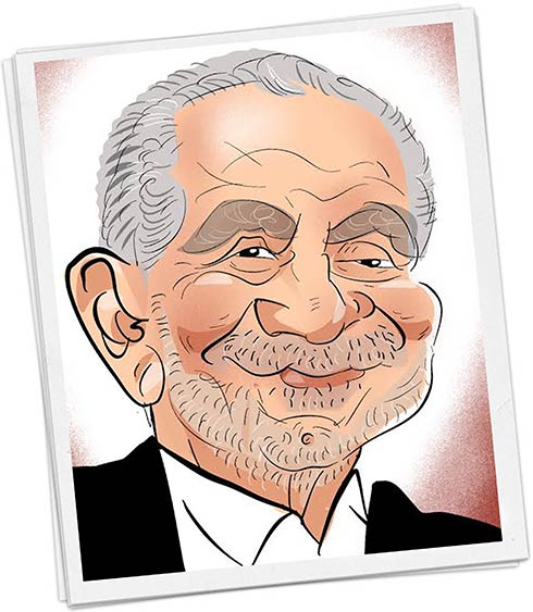 the apprentice boss Alan Sugar in a caricature