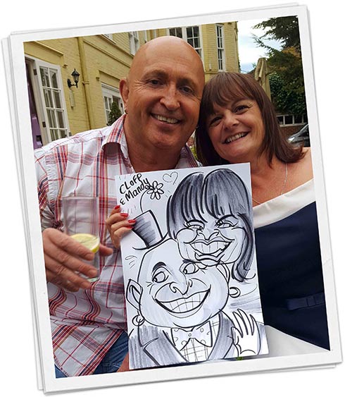something on top off the bald head for gentleman's caricature
