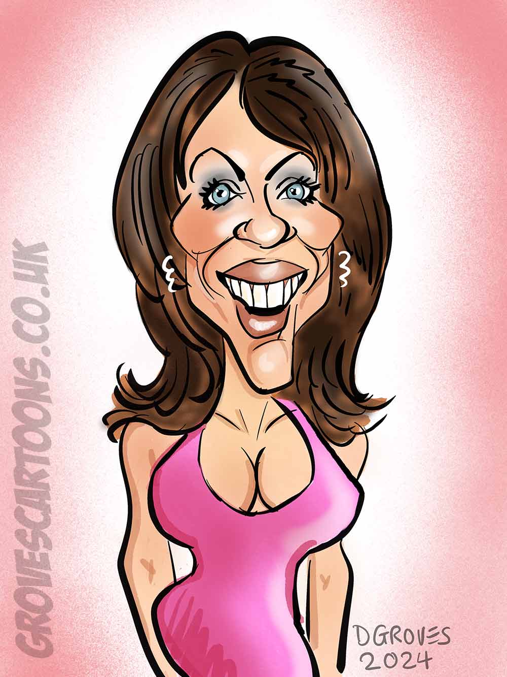 Liz Hurley Cartoon Portrait Liz Hurley Caricature