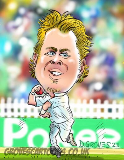 Caricature of Shane Warne