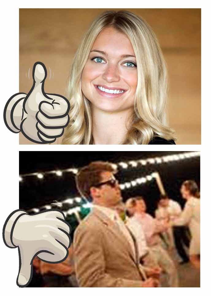 images of good and bad photos for a digital caricature