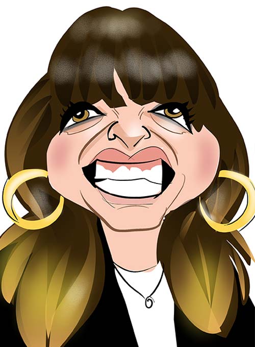 claudia winkleman caricature bbc cartoon
