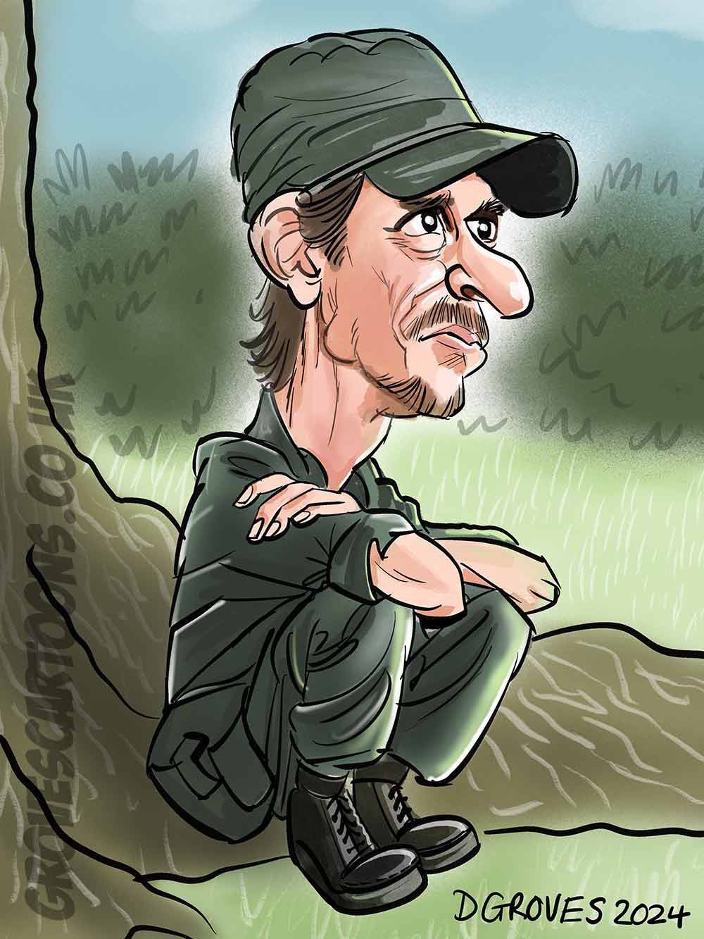 Mackenzie Crook cartoon portrait Mackenzie Crook caricature
