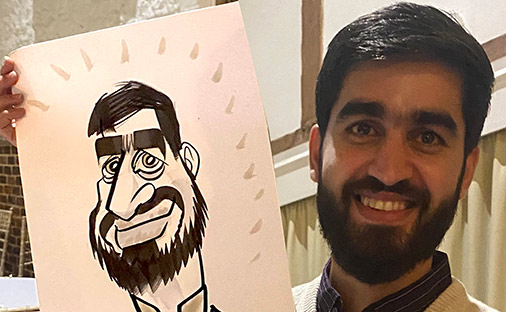 Mr Eyebrows in cartoon Mr Eyebrows in caricature