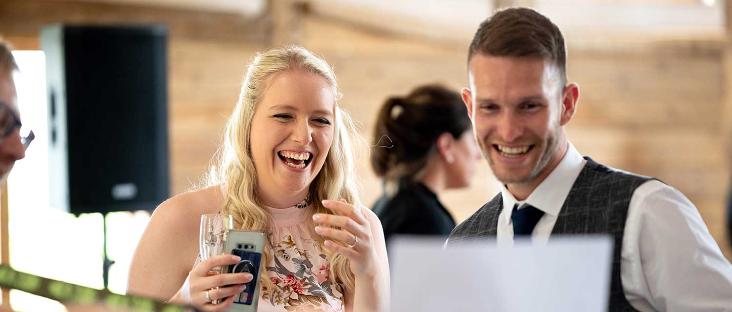 Wedding VIPS laughing